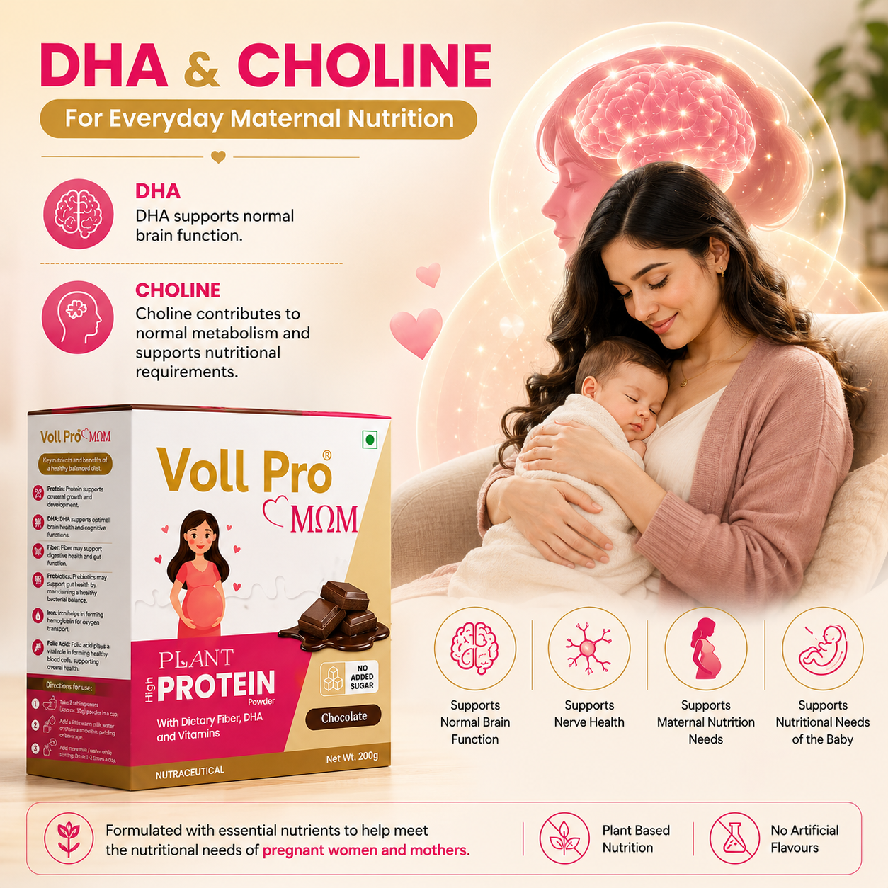 Voll Pro MOM Plant Protein Powder 200g (Swiss Chocolate Flavour)