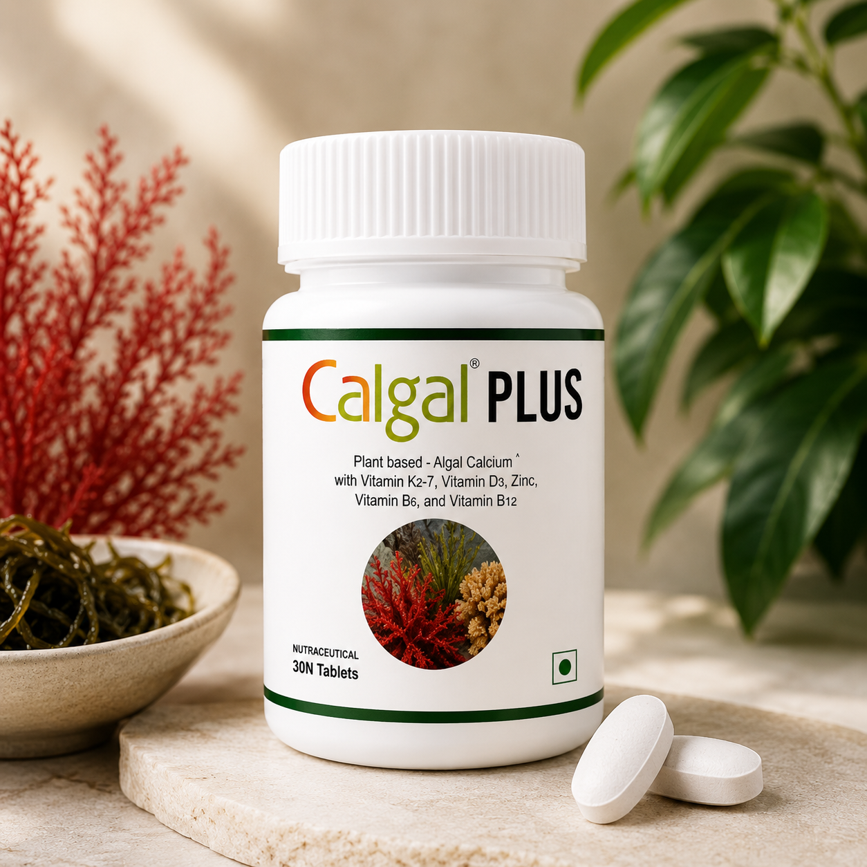 Voll Sante Algal Calcium Calgal Plus: Bottle of 30 Tablets