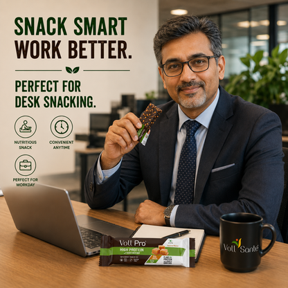 Plant Protein Bar – Voll Pro (20g Protein per 50g Bar, Pack of 6) Caramel Flavour
