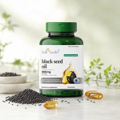 Black Seed Oil Capsules – 1000 mg Cold-Pressed (30 Veg Capsules)
