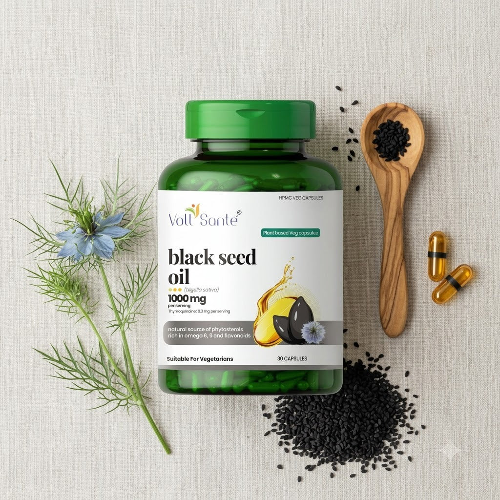 Black Seed Oil Capsules – 1000 mg Cold-Pressed (30 Veg Capsules)