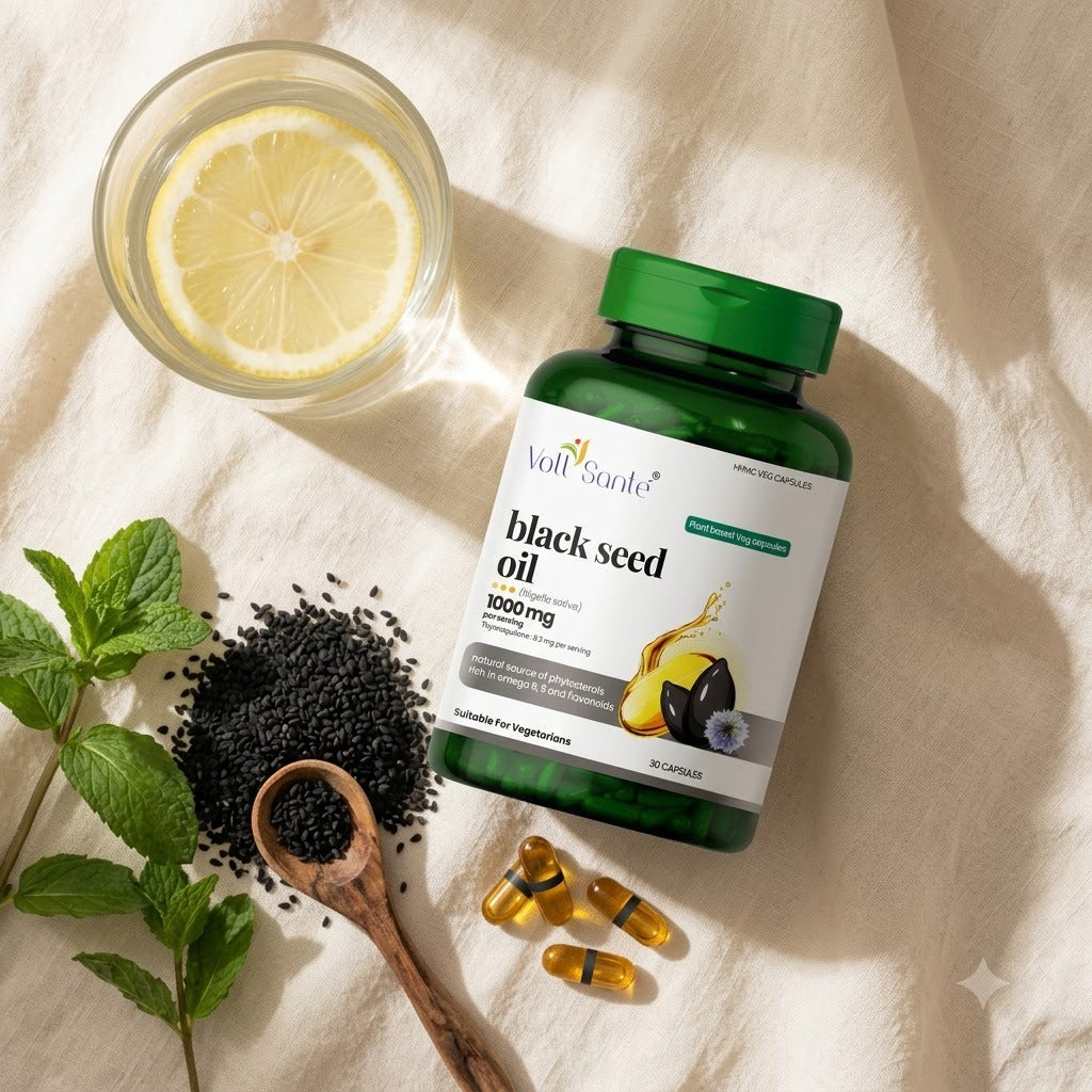 Black Seed Oil Capsules – 1000 mg Cold-Pressed (30 Veg Capsules)