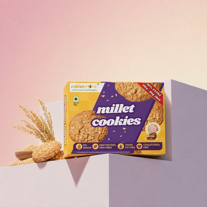 Millet Monk Millet Cookies: 180gm (18 Cookies)