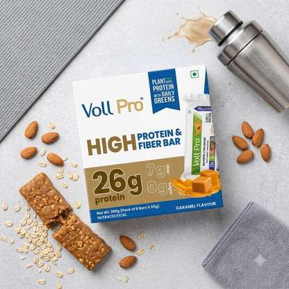 Plant Protein Bar – Voll Pro (26g Protein per 65g Bar, Pack of 6)