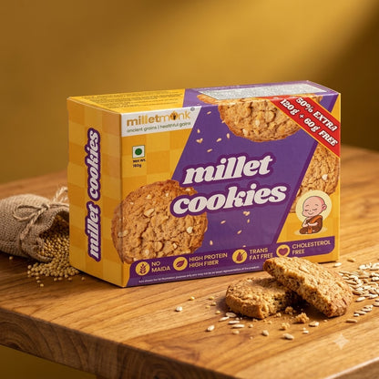 Millet Monk Millet Cookies: 180gm (18 Cookies)