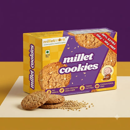 Millet Monk Millet Cookies: 180gm (18 Cookies)