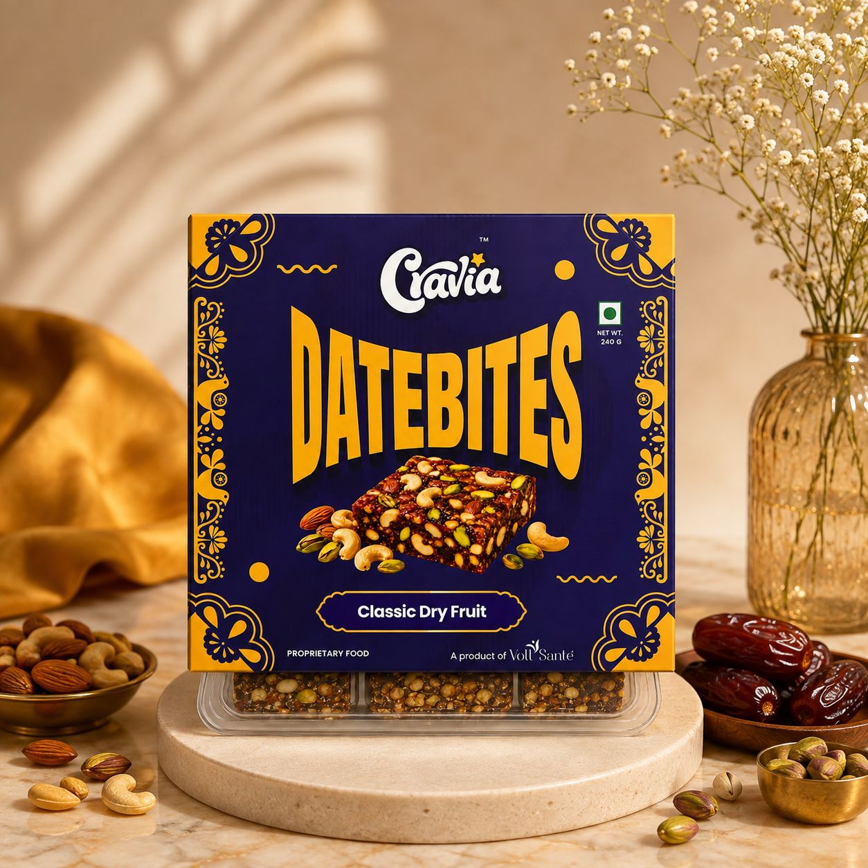 Cravia Date Bites – Premium Date & Nut Energy Bites| 120g × 2