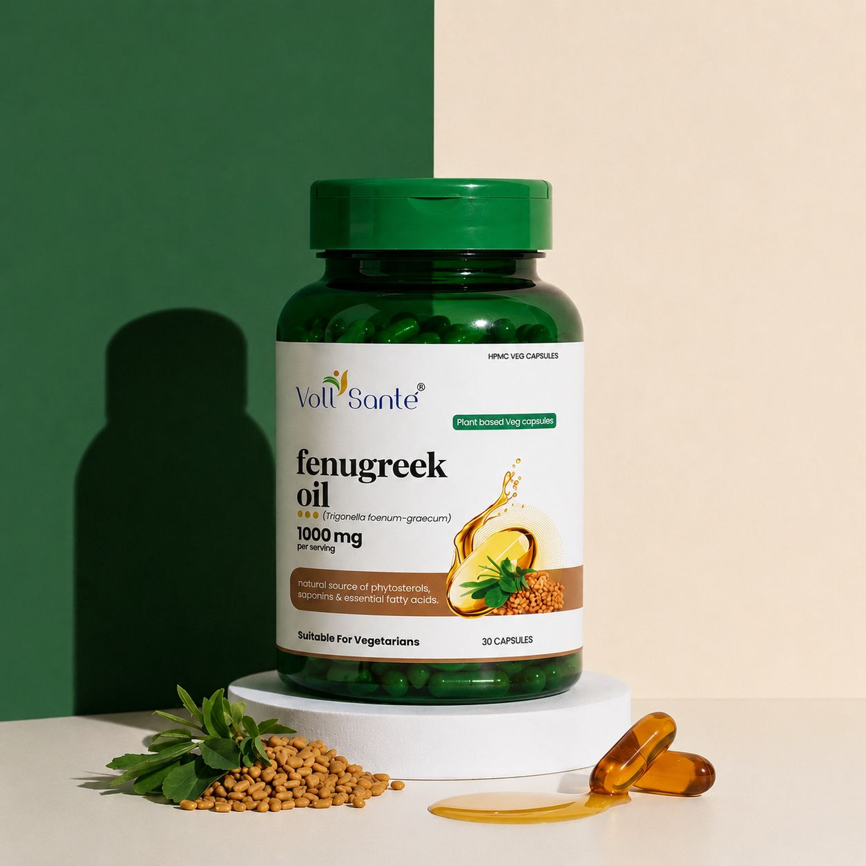 Voll Sante Fenugreek Oil: Bottle of 30 Capsules
