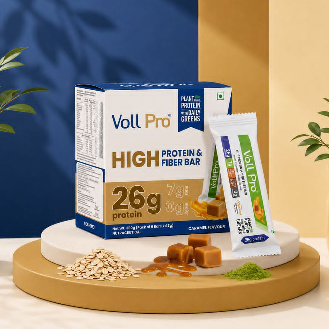 Plant Protein Bar – Voll Pro (26g Protein per 65g Bar, Pack of 6)