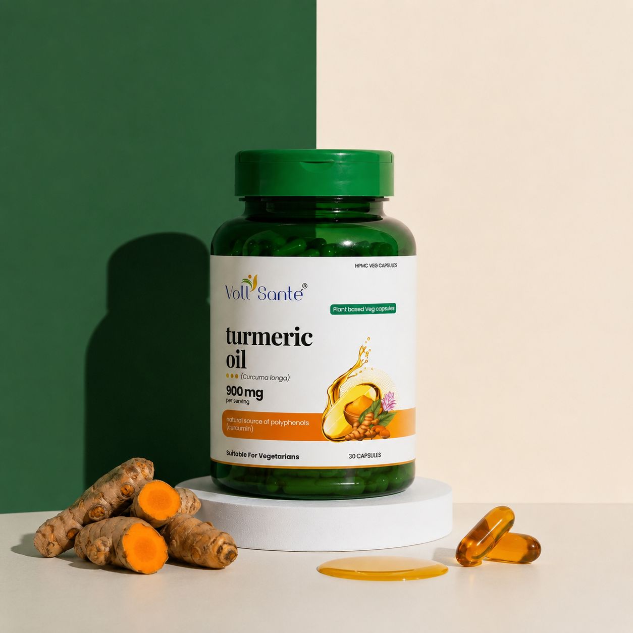 Voll Sante Turmeric Oil: Bottle of 30 Capsules