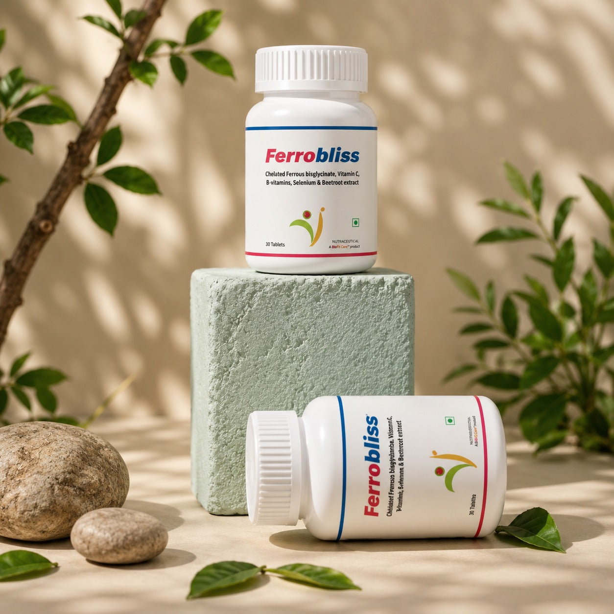 Ferrobliss – Advanced Iron Supplement with Ferrous Bisglycinate, Vitamin C & B-Vitamins 30 Tablets